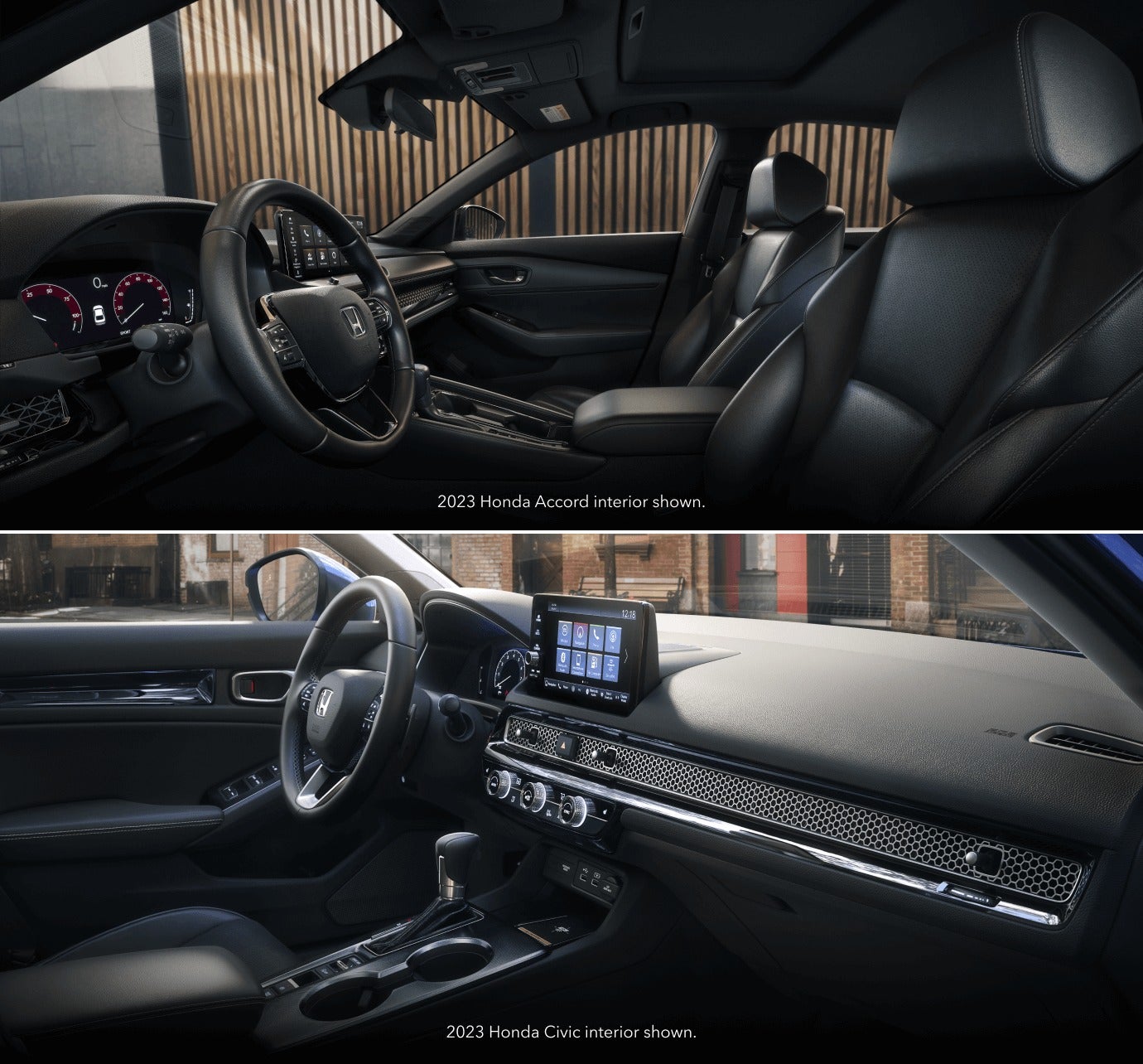 image of the dashboards of a Civic and an Accord